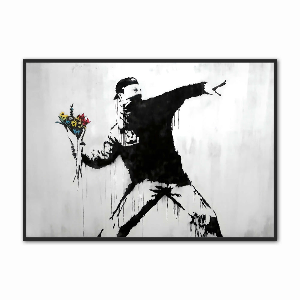 Banksy Canvas Print - Flower Thrower