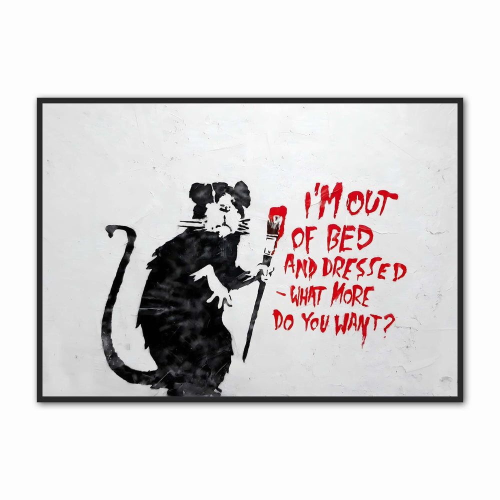 Banksy Poster - Out of Bed And Dressed Rat