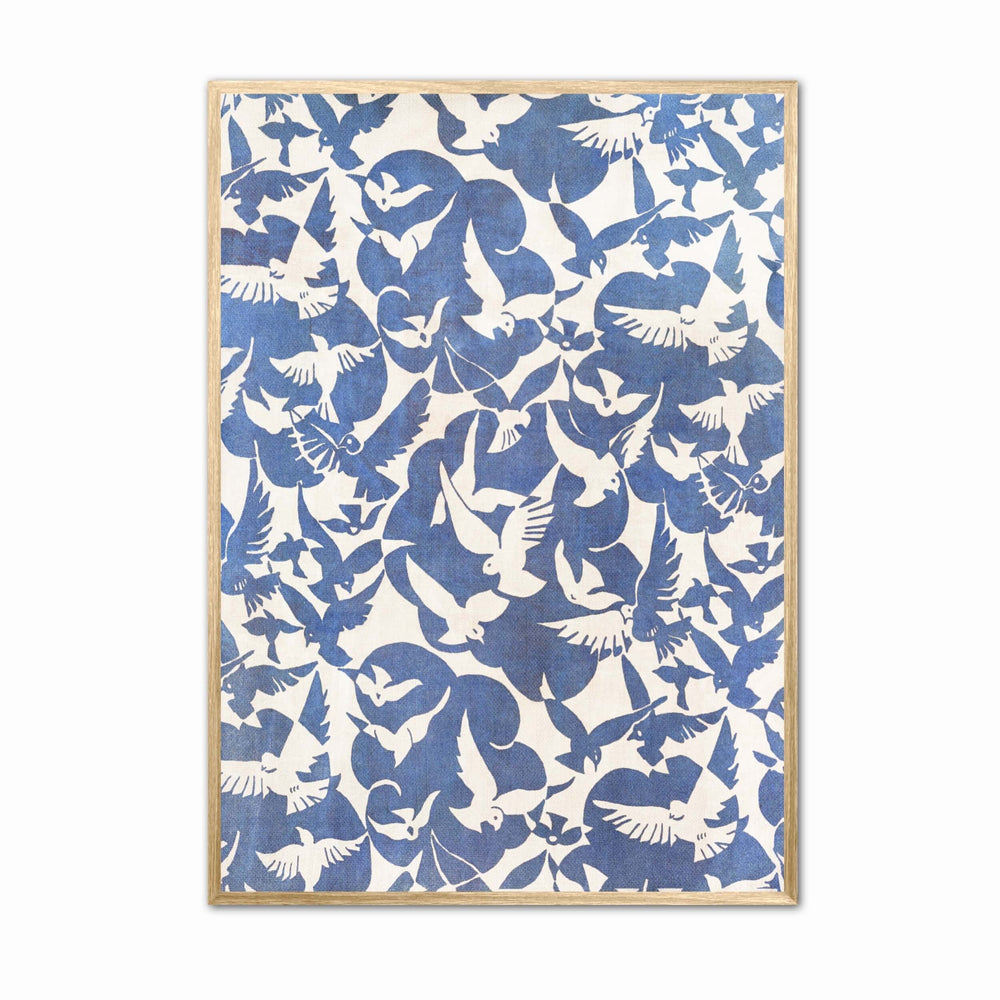 Blue Bird Pattern Poster