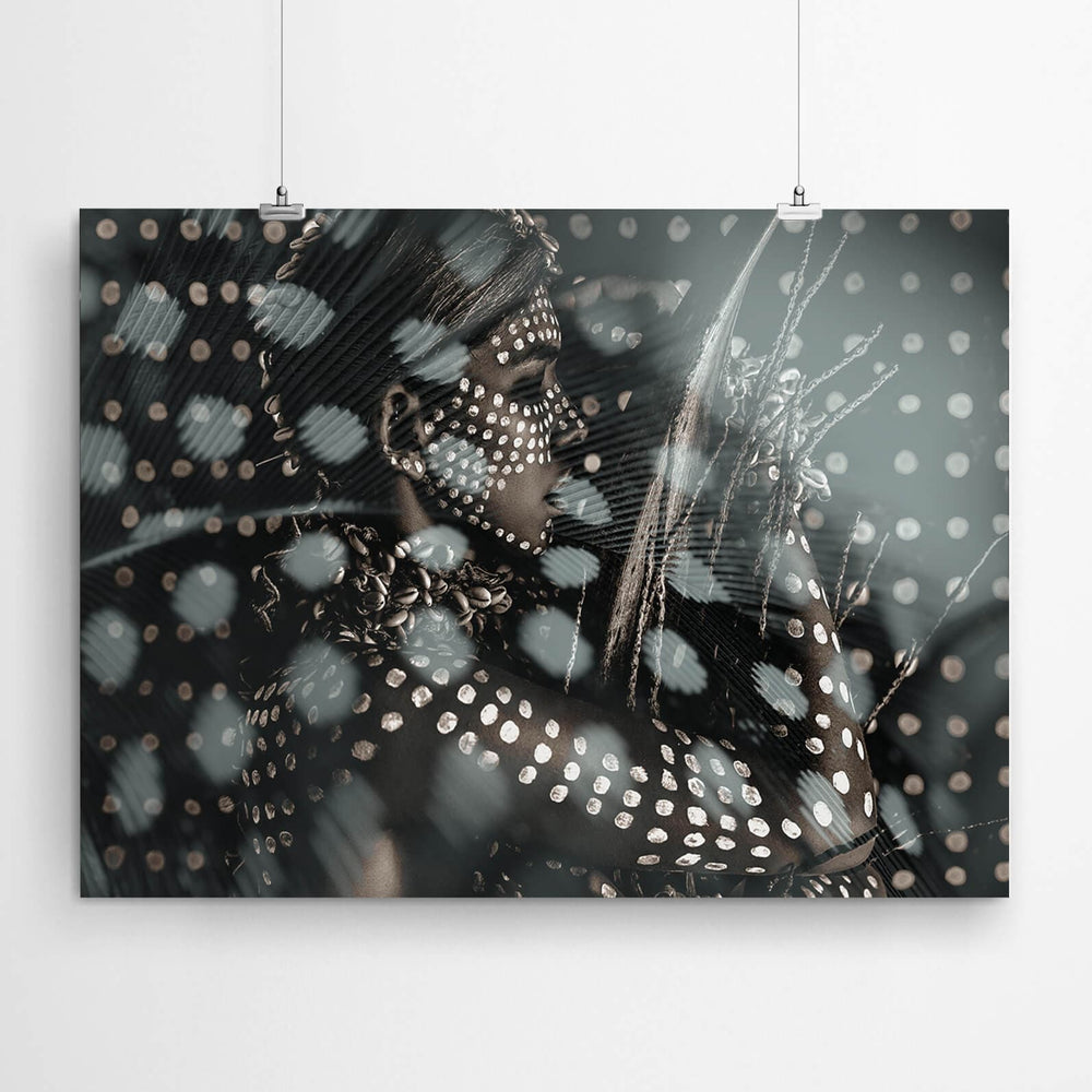 Guinea Fowl Ethnic Woman Wall Art