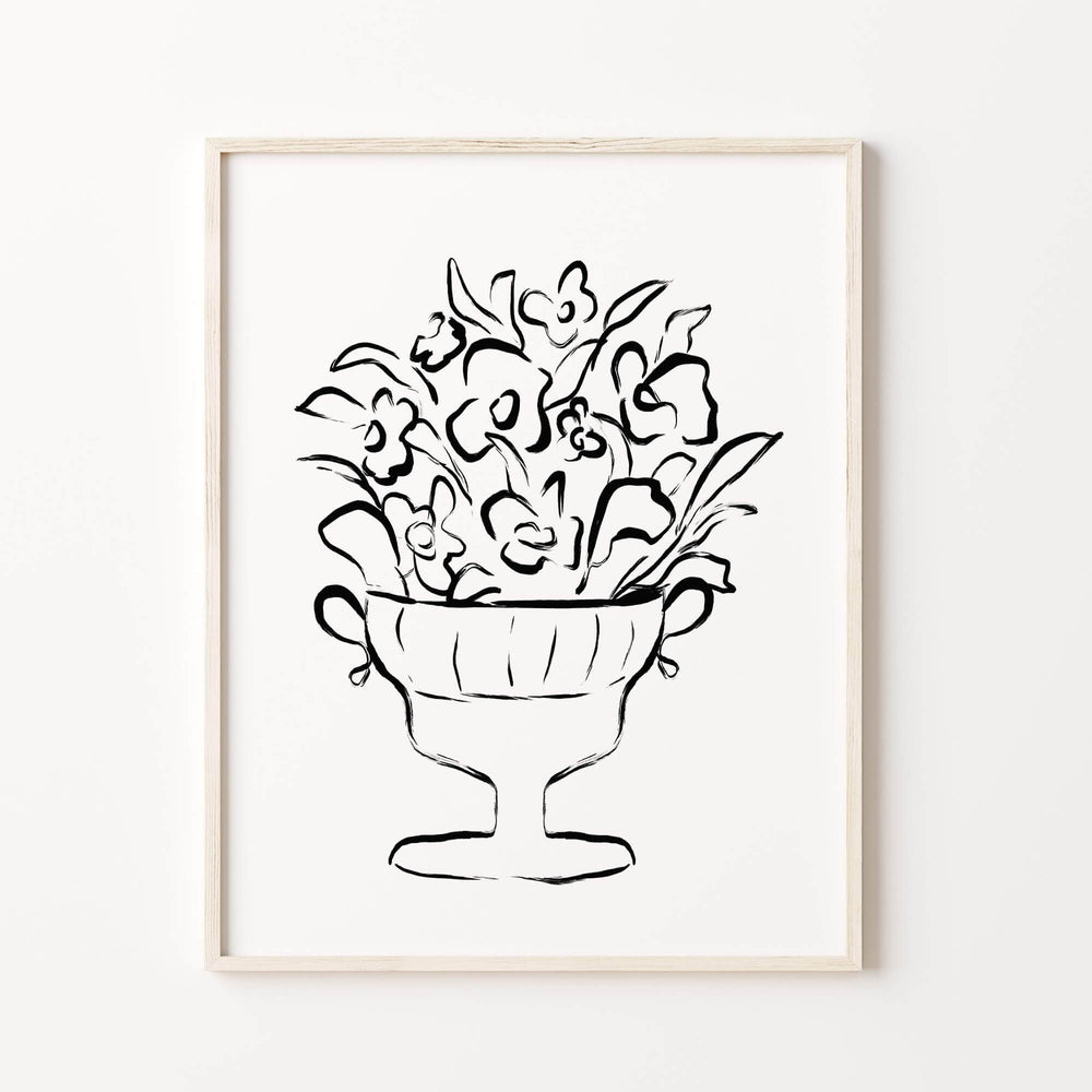 Black and white botanical print