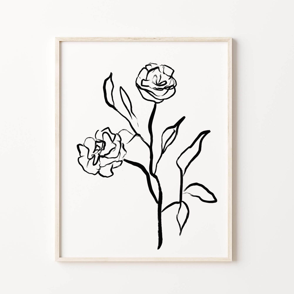 Black and white flower art