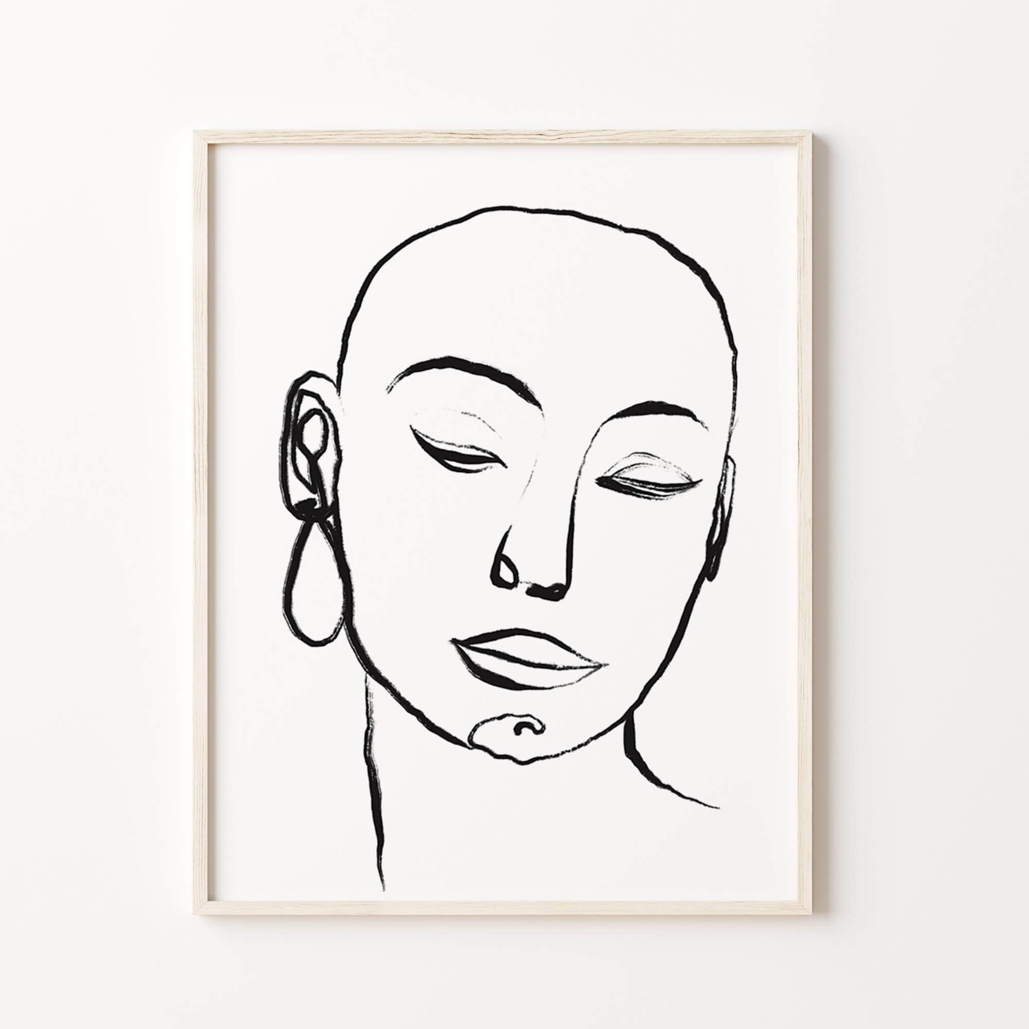 Black and white line drawing art