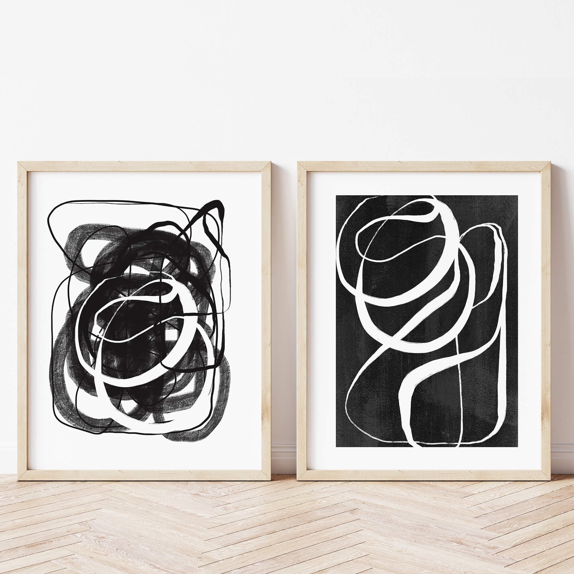 Black & White Abstract Art Print