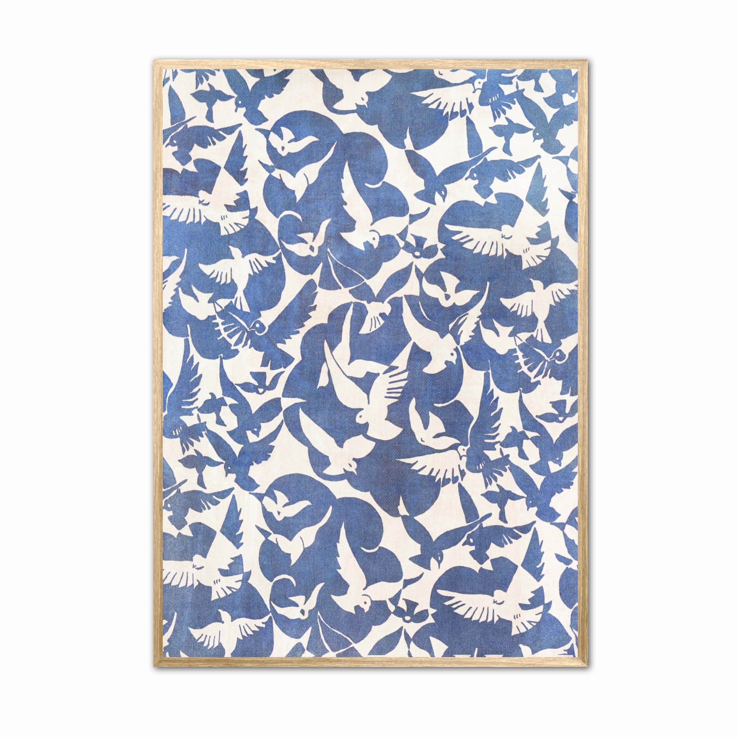 Blue Bird Pattern Poster