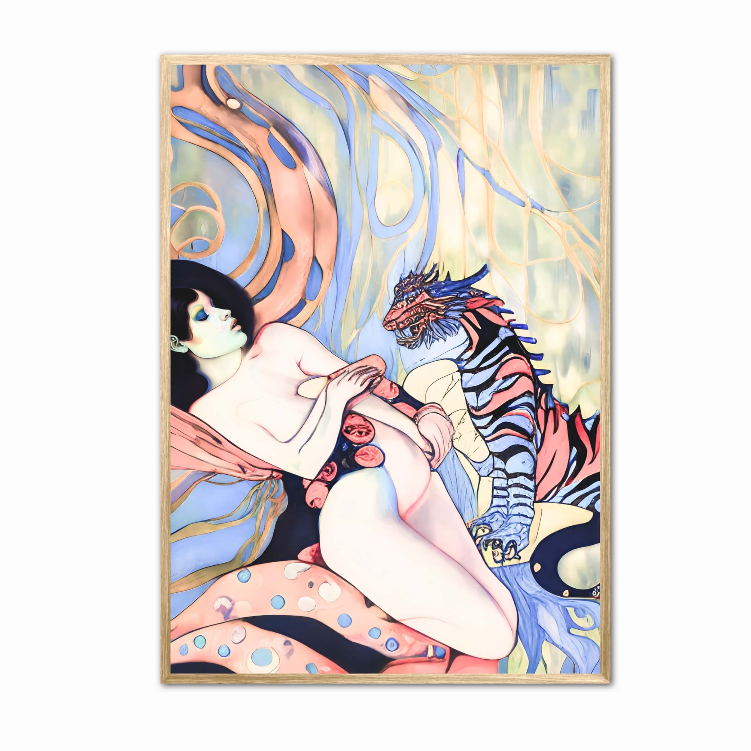 Eclectic Pastel Poster - Dragon Love