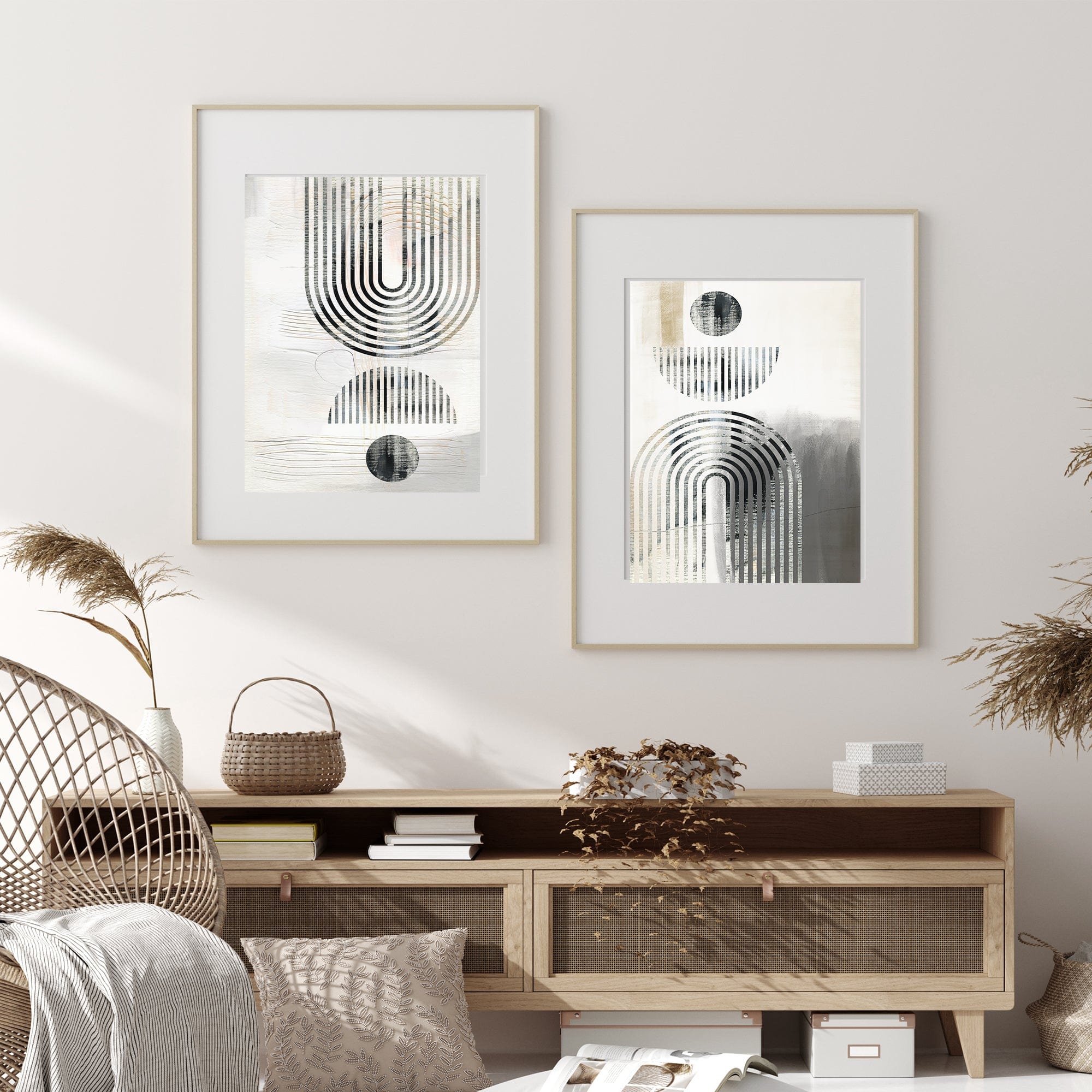 Geometric Neutral Abstract Art Print