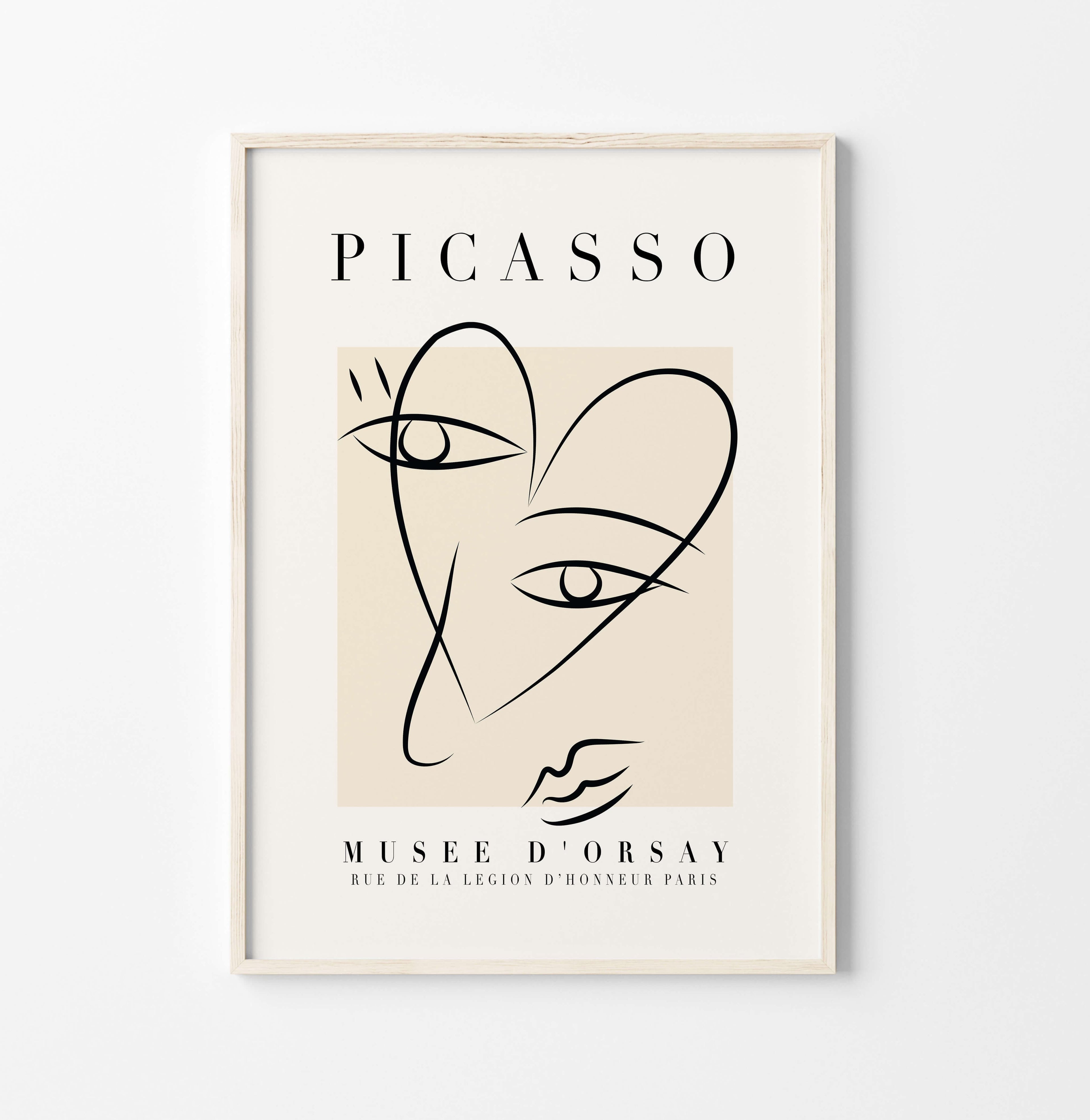 Heart Face Picasso Art Print