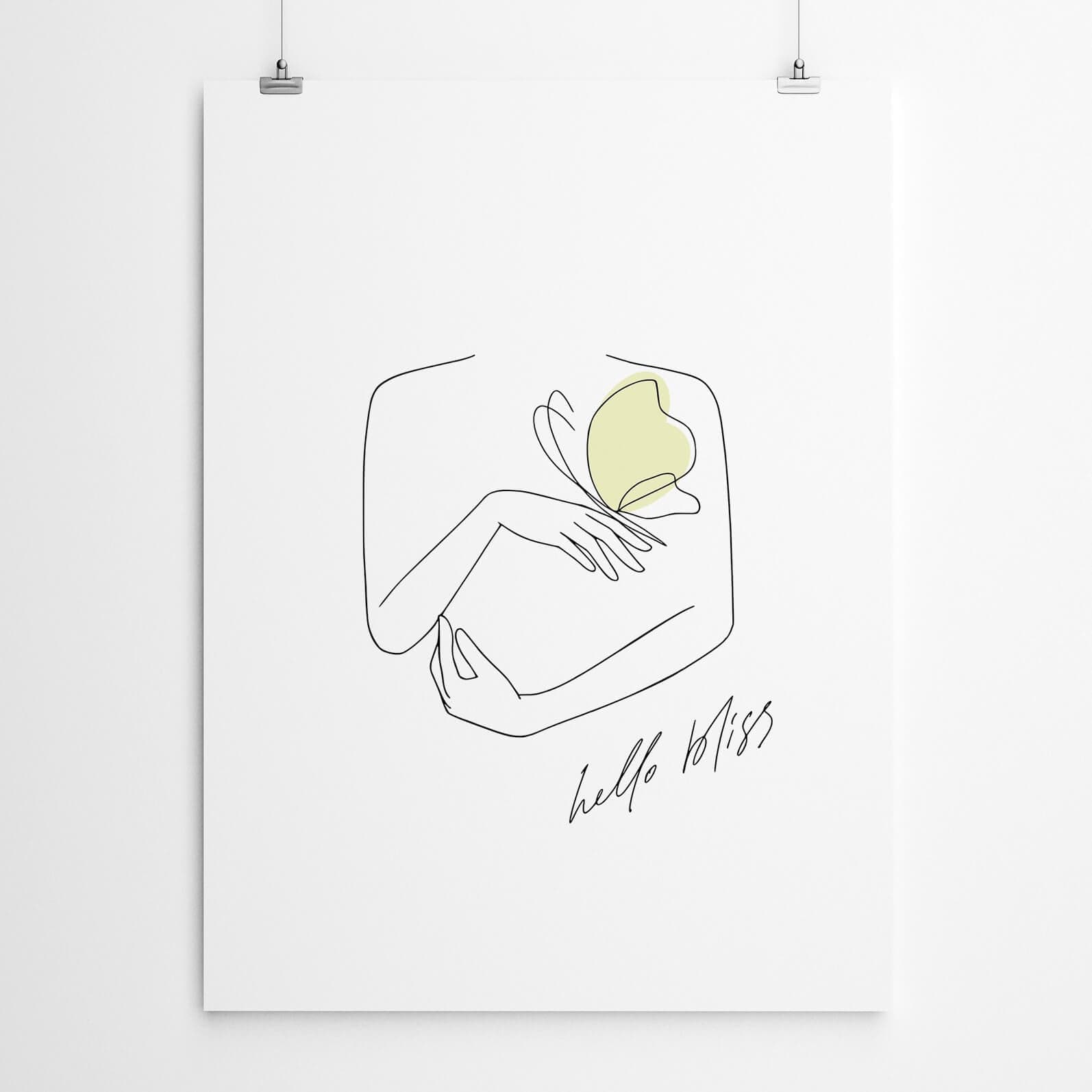 Hello Bliss Bathroom Canvas Art