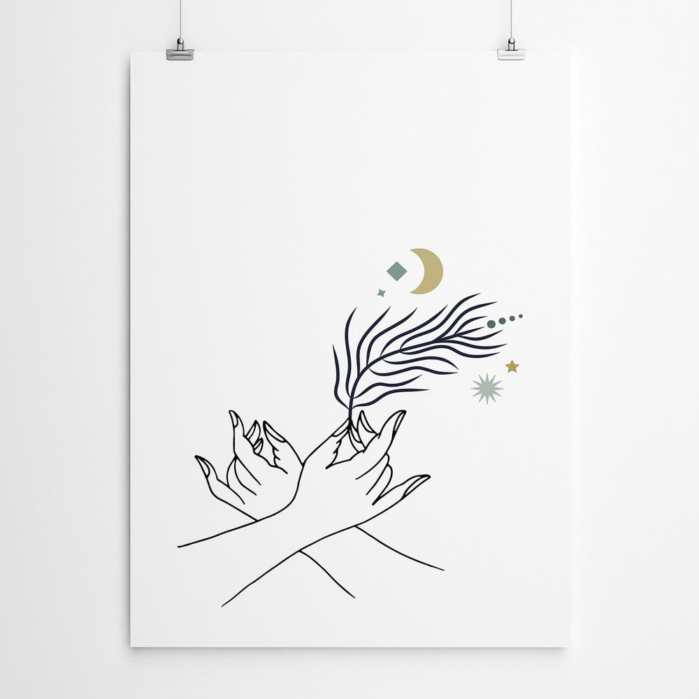 Line Drawing Hands Canvas Art