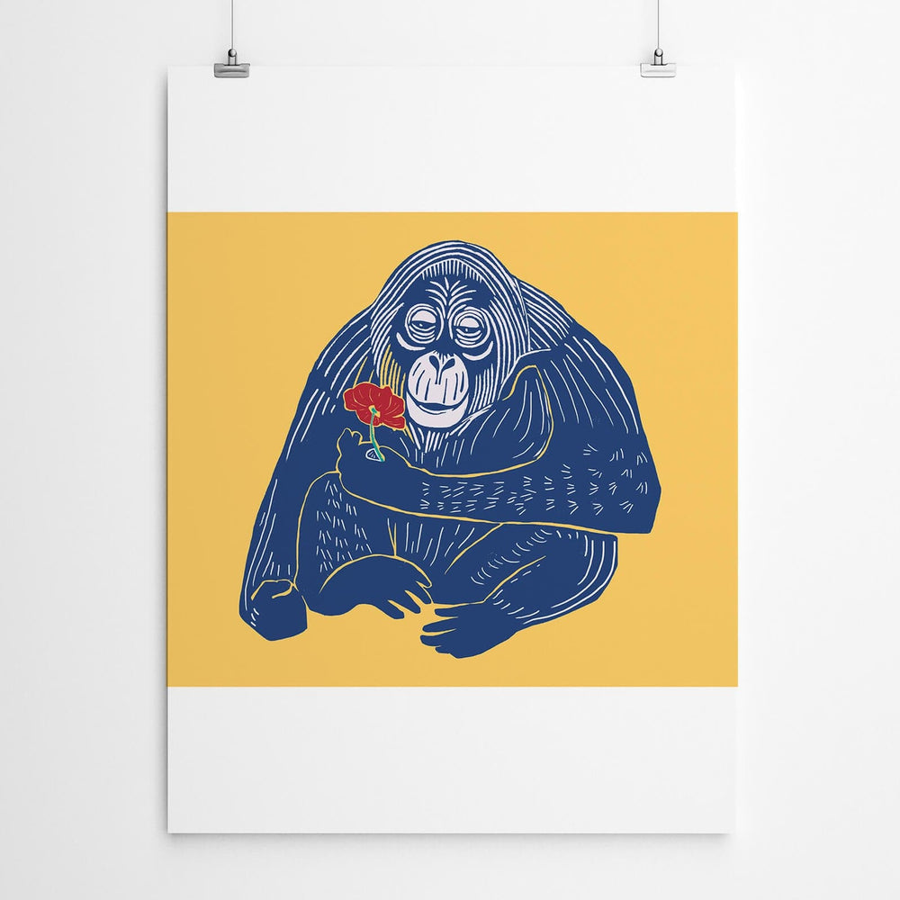 Linocut Ape Pop Art