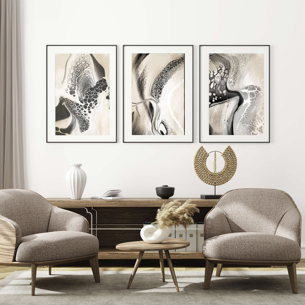 Neutral Abstract Canvas Art Set