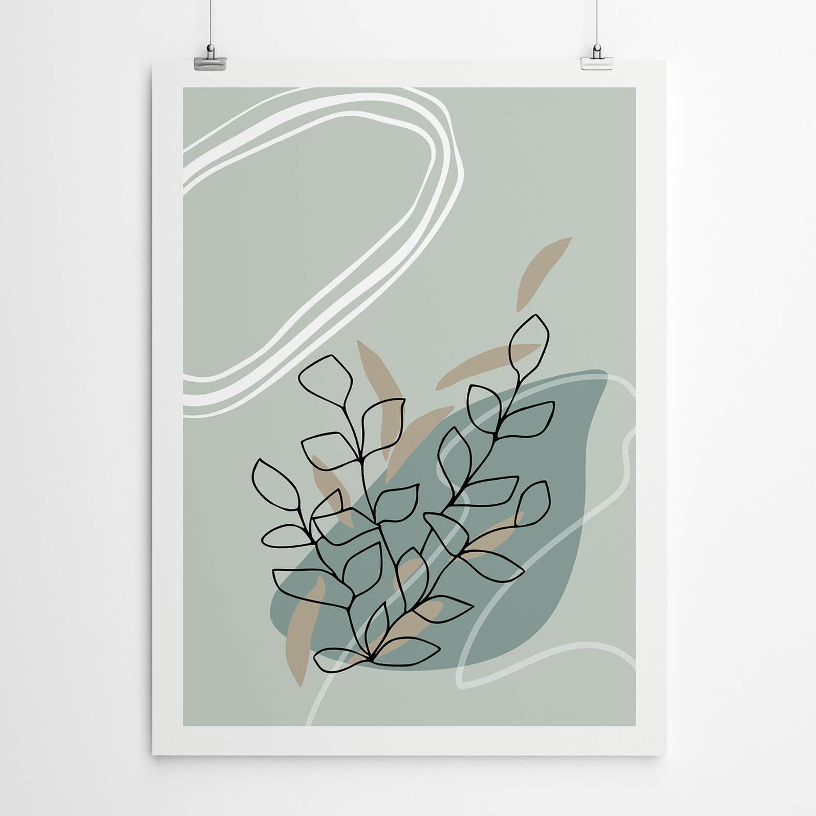 Sage Green And Beige Artwork