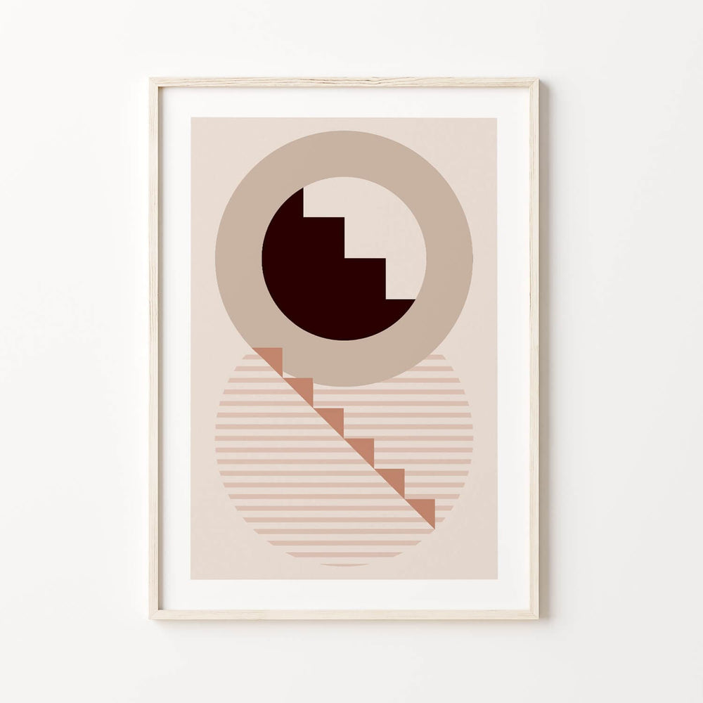 Terracotta Earth Tone Geometric Abstract Art