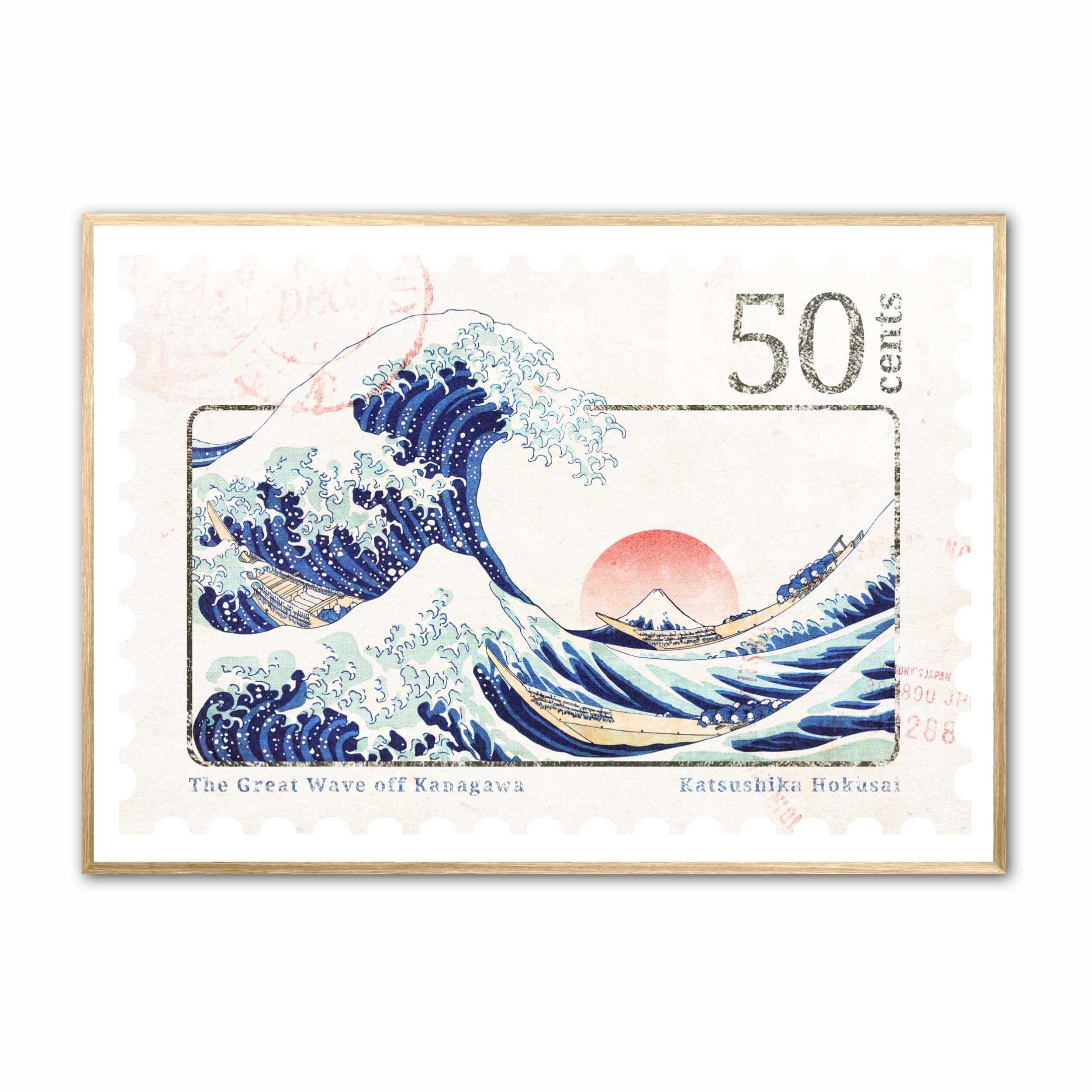The Great Wave Stamp Print