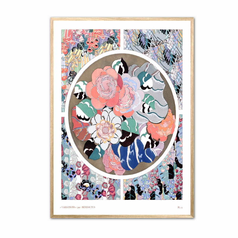 Vintage Floral Textile Poster
