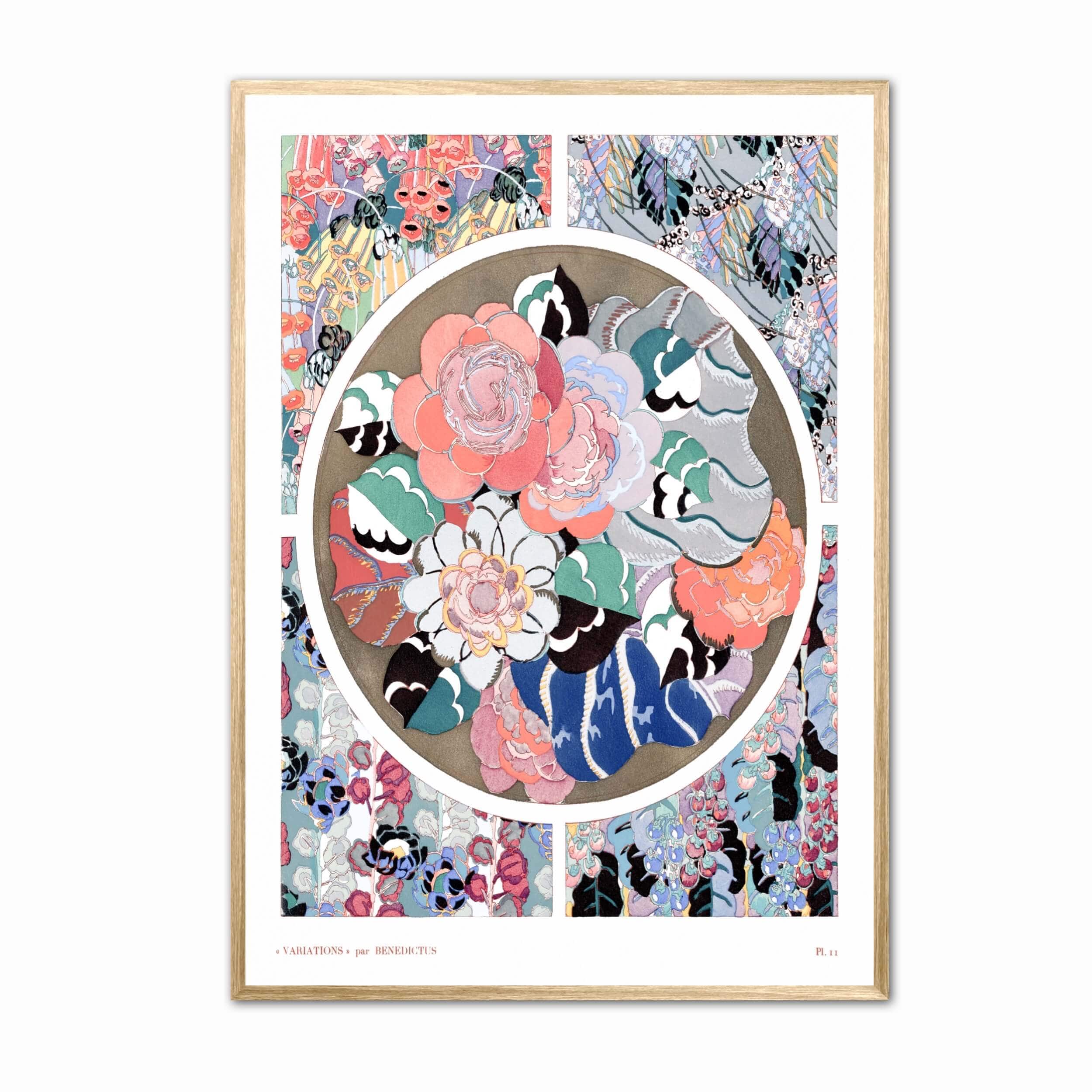 Vintage Floral Textile Poster